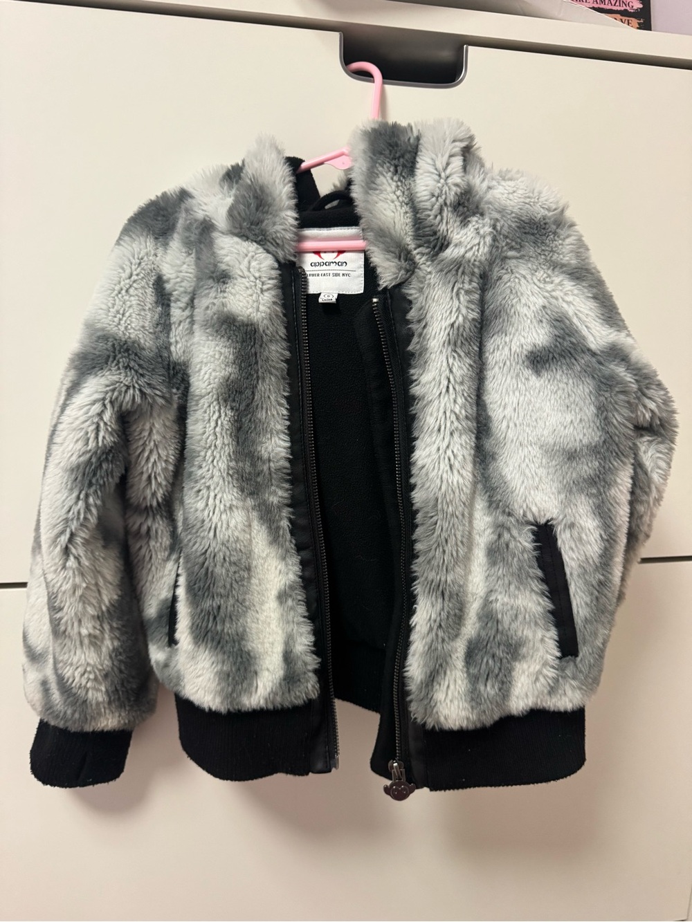 Appaman Gray Faux Fur Puffer Jacket for Kids